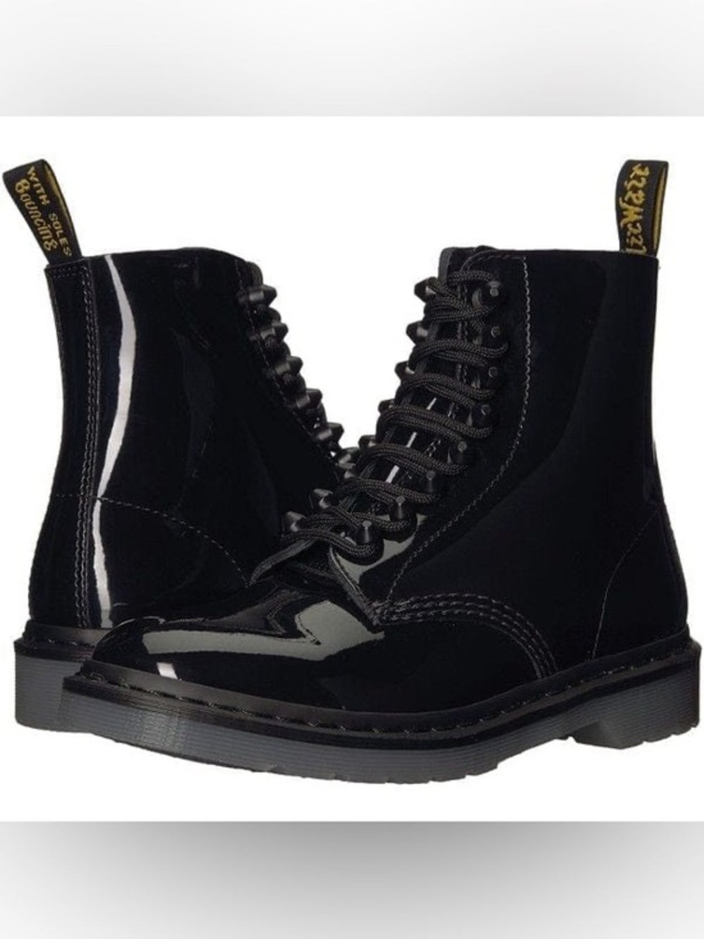 Women’s 7 Dr Martens Black 1460 Pascal Stud Patent Boots